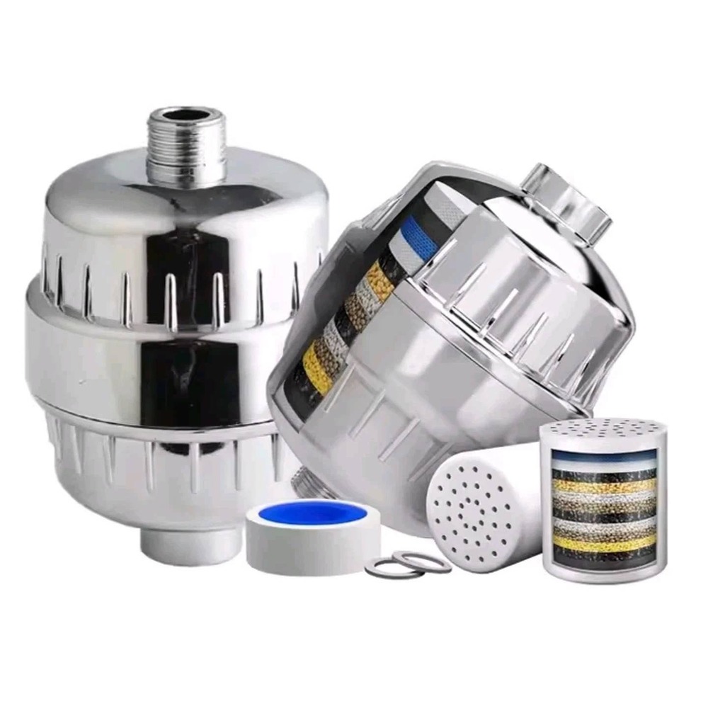 2 PCS 20 Stage Universal Shower Head Filter for Hard Water Chrome Purifier  Tape
